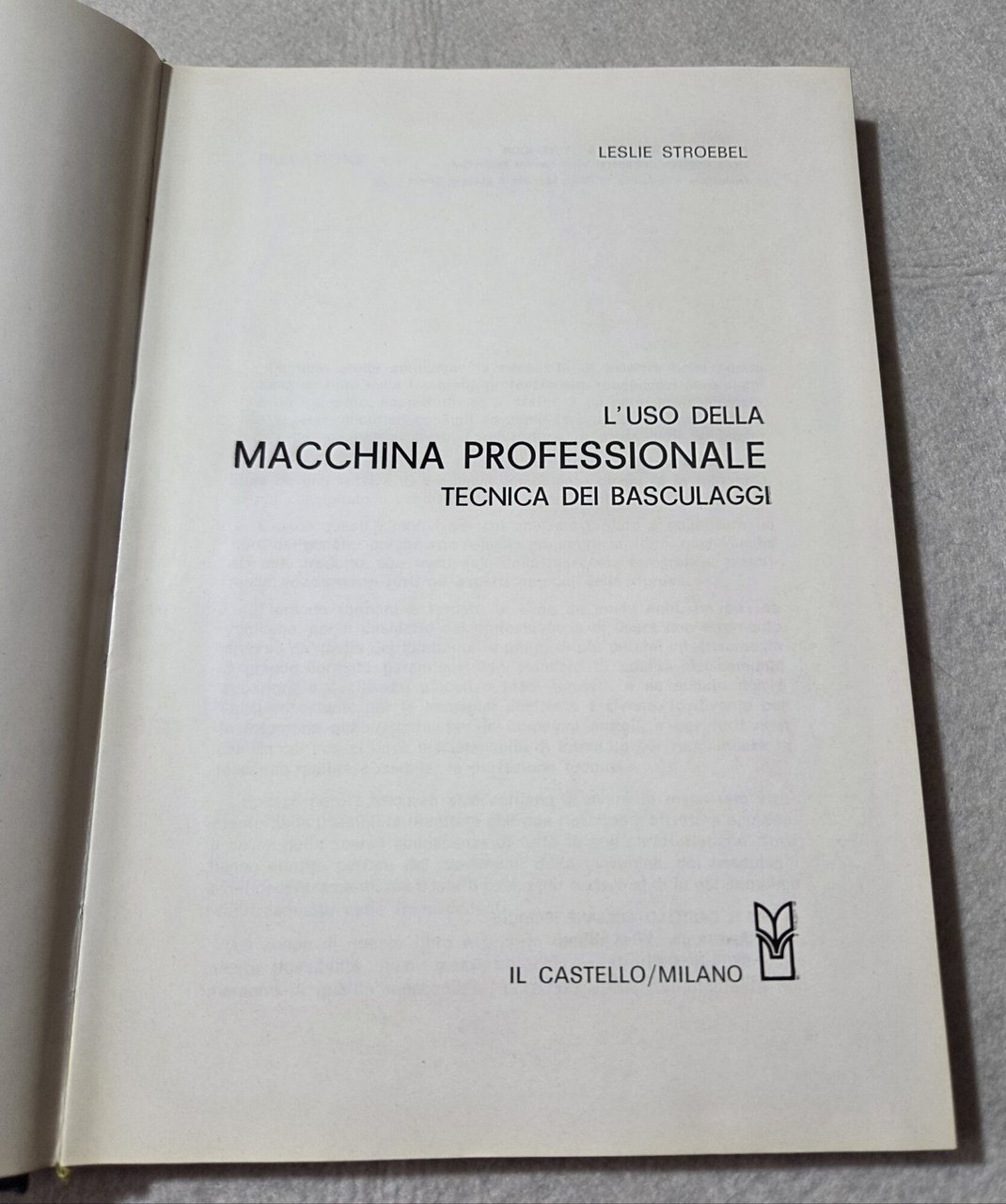 L'uso della macchina professionale - Tecnica dei basculaggi | Immagine principale