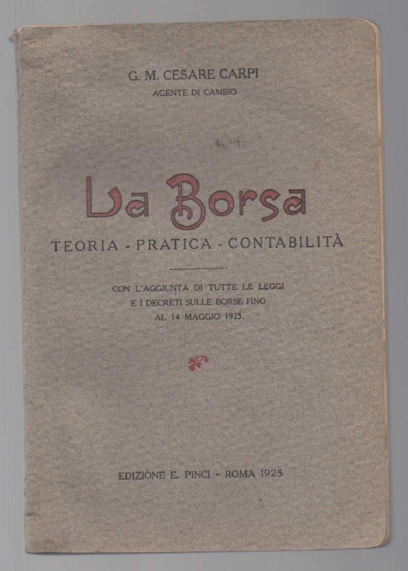 LA BORSA- Teoria-Pratica-Contabilità (1925) | Immagine principale