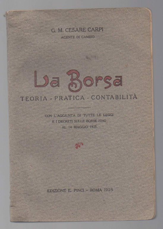 LA BORSA- Teoria-Pratica-Contabilità (1925) | Immagine Gallery 2