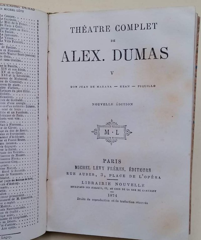 LA BOUILLIE DE LA COMTESSE BERTHE/THEATRE COMPLET DE ALEX. DUMAS- …