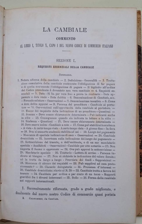 LA CAMBIALE COMMENTO AL LIBRO I, TITOLO X, CAPO I …