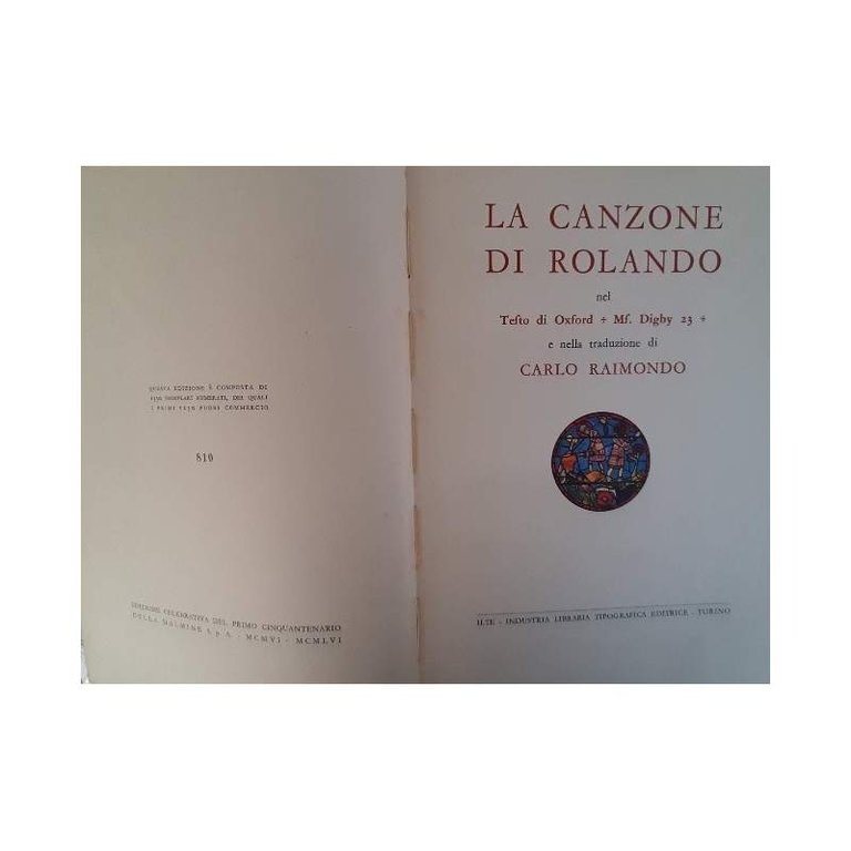 LA CANZONE DI ROLANDO-NEL TESTO DI OXFORD MS. DIGBY 23( …