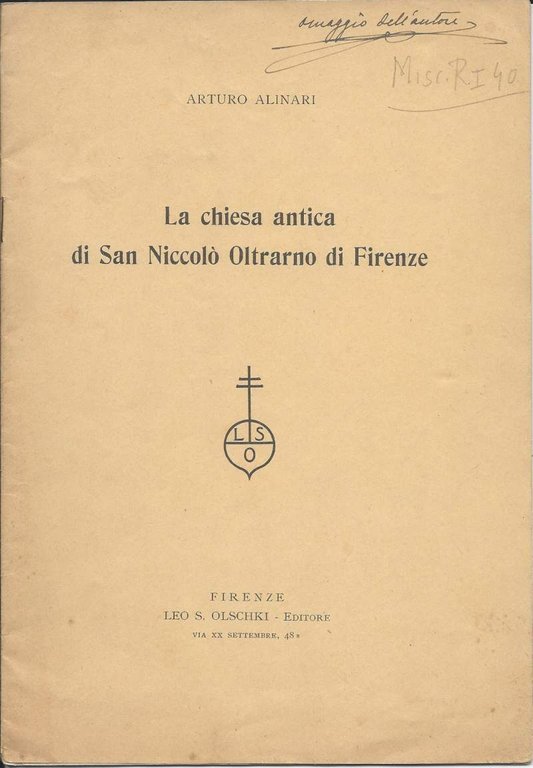 LA CHIESA ANTICA DI SAN NICCOLO OLTRARNO DI FIRENZE (1938)