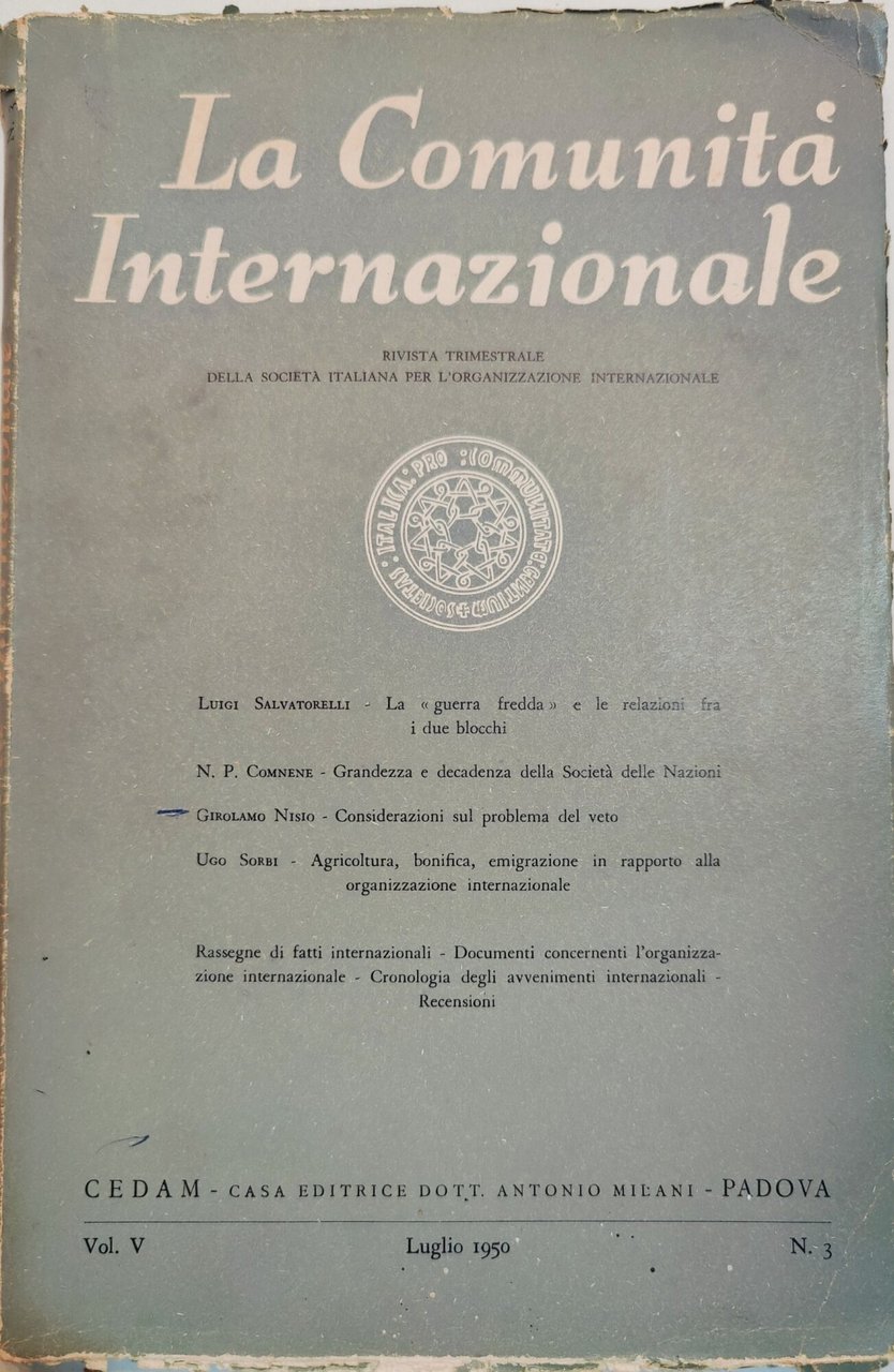 La Comunità Internazionale - Rivista trimestrale