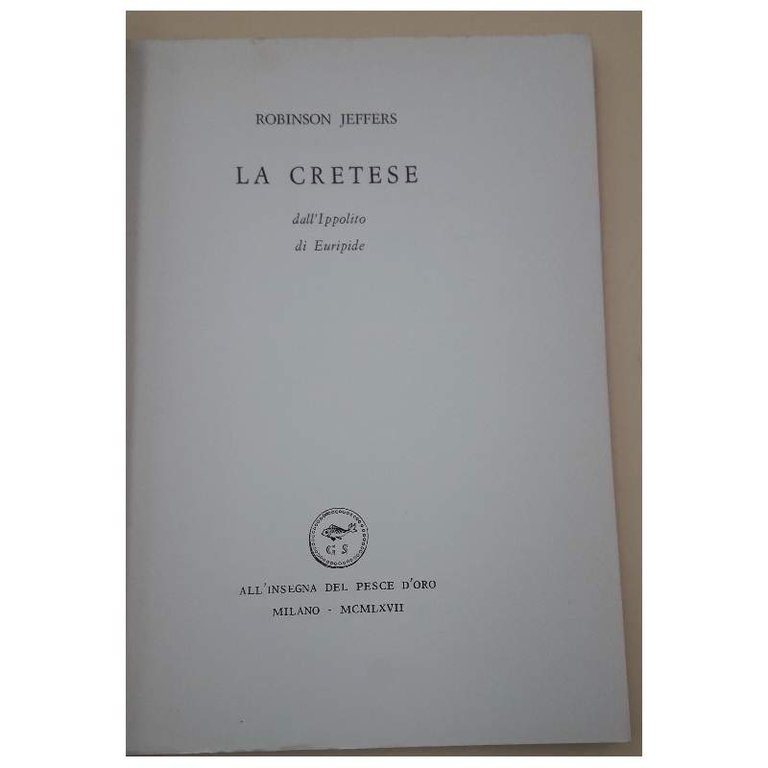 LA CRETESE-DALL'IPPOLITO DI EURIPIDE( 1967)