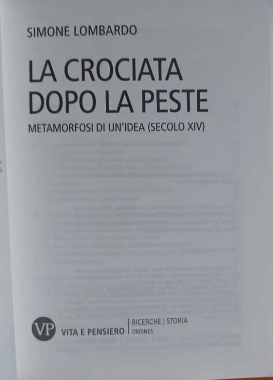 La Crociata dopo la peste - metamorfosi di un'idea (secolo …