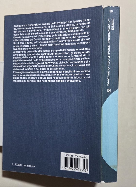 La dimensione sociale dello sviluppo - 1' rapporto sulla realta' …