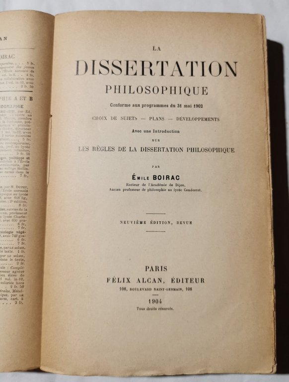 La dissertation philosophique