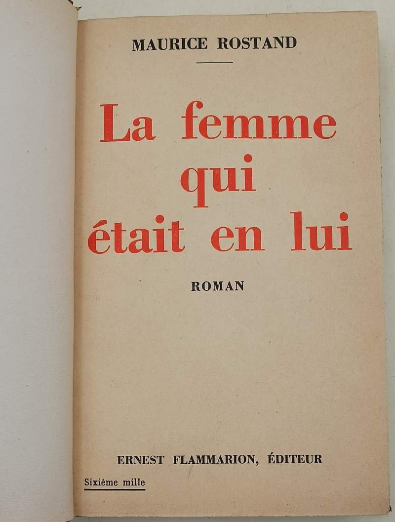 LA FEMME QUI ETAIT EN LUI-ROMAN( 1933)