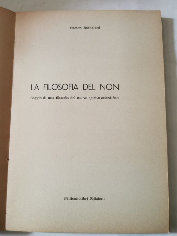 La filosofia del Non - Saggio di una filosofia del …