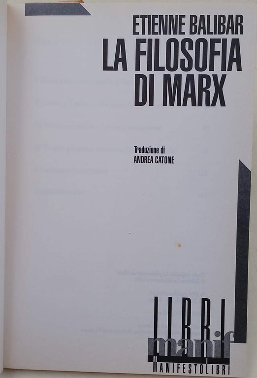 LA FILOSOFIA DI MARX(1984)
