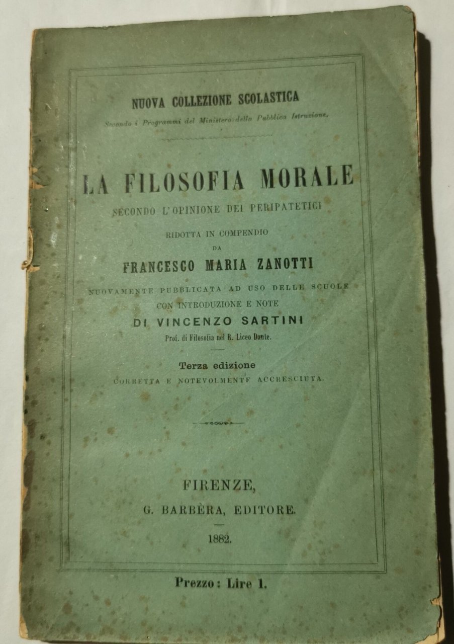 La filosofia morale secondo l'opinione dei peripatetici