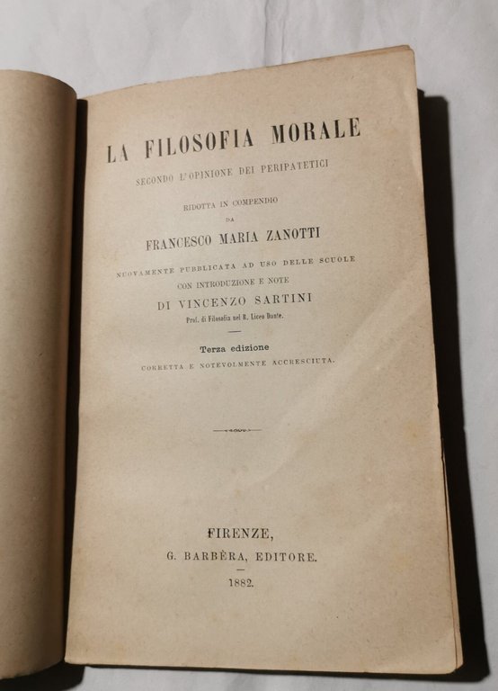 La filosofia morale secondo l'opinione dei peripatetici