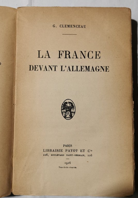 La France devant l'Allemagne
