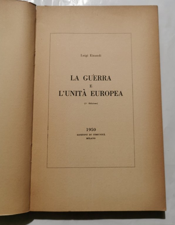 La guerra e l'unità europea