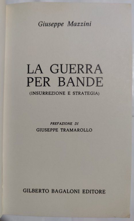 La guerra per bande ( insurrezione e strategia )
