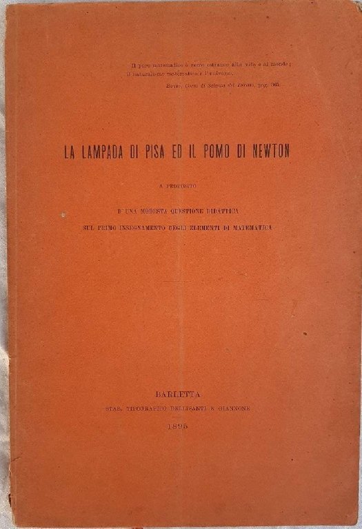 LA LAMPADA DI PISA ED IL POMO DI NEWTON( 1895)