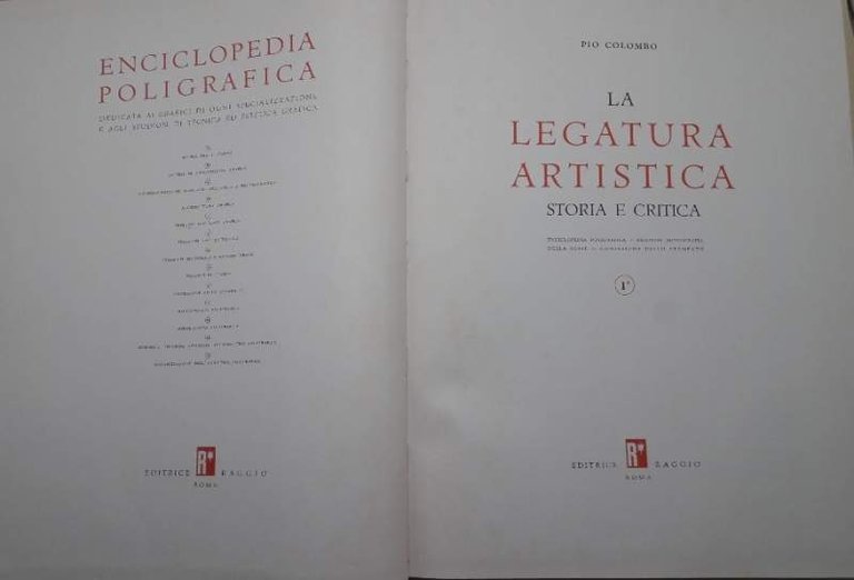 LA LEGATURA ARTISTICA-STORIA E CRITICA( 1952)