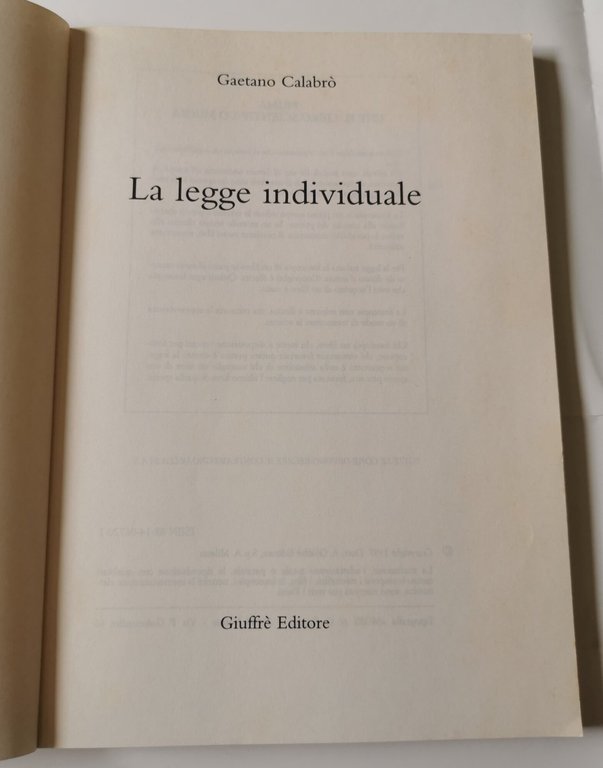 La legge individuale