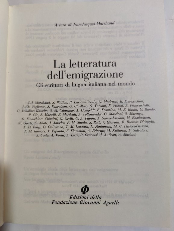 La letteratura dell'emigrazione - Gli scrittori di lingua italiana nel …