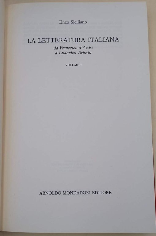 LA LETTERATURA ITALIANA-3 VOLL. (1986/87/889)