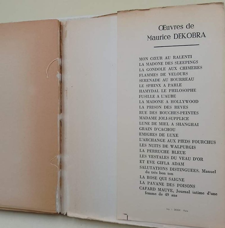 LA MADONE DES SLEEPINGS-ROMAN COSMOPOLITE(1954)