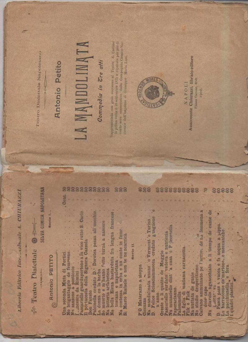 LA MANDOLINATA-Commedia in Tre atti (1900)