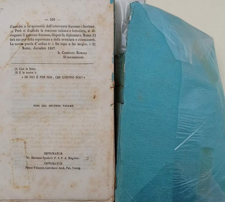 LA MANO DI DIO NELL'ULTIMA INVASIONE CONTRO ROMA-MEMORIE STORICHE-VOLUME SECONDO( …