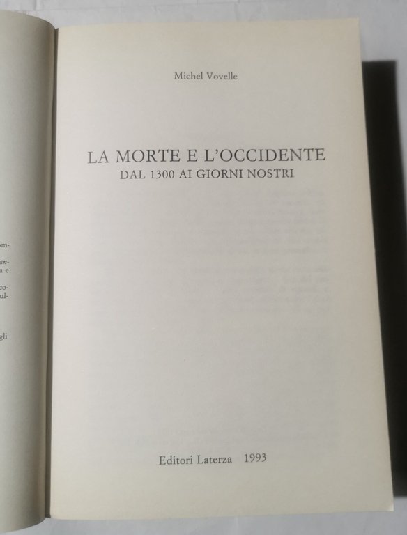 La morte e l'Occidente dal 1300 ai giorni nostri