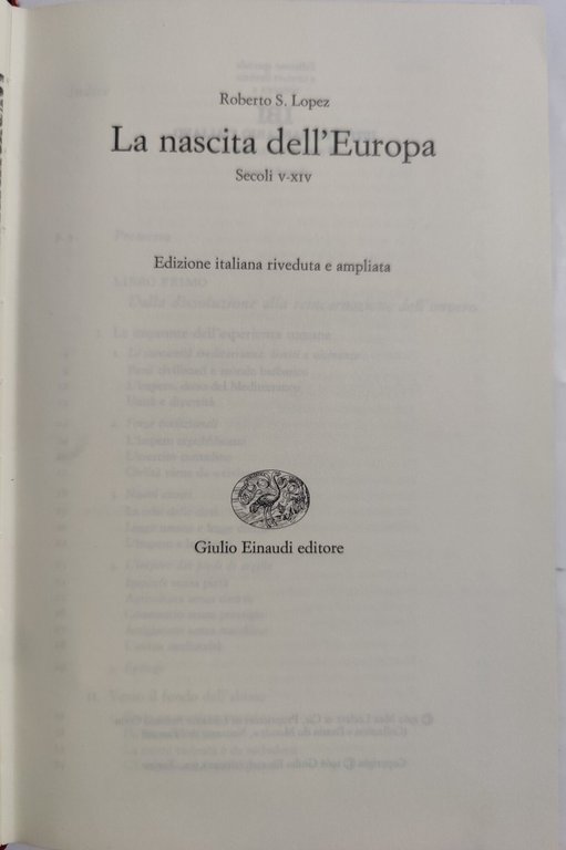 La nascita dell'Europa sec. V-XIV