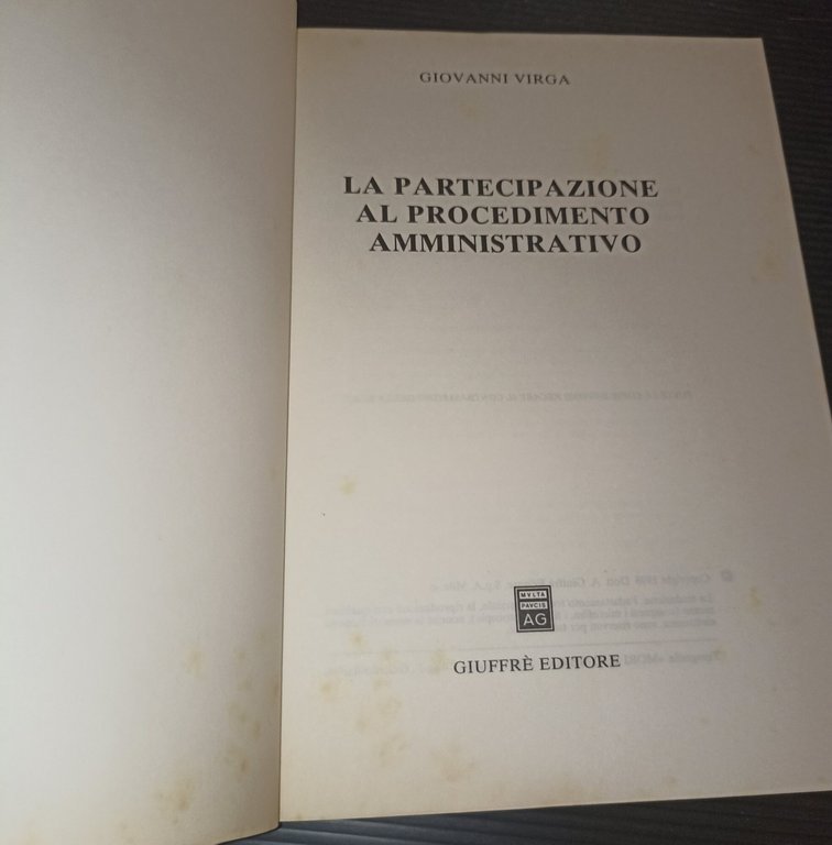 La partecipazione al procedimento amministrativo