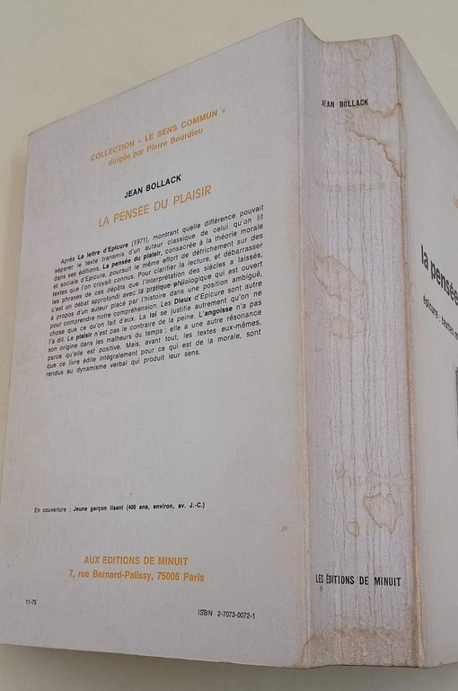 LA PENSEE DU PLASIR-EPICURE:TEXTES MORAUX, COMMENTAIRES(1975)