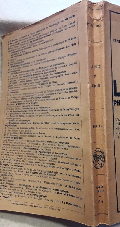 LA PEUR ET L'ANGOISSE PHENOMENE CENTRAL DE LA VIE ET …