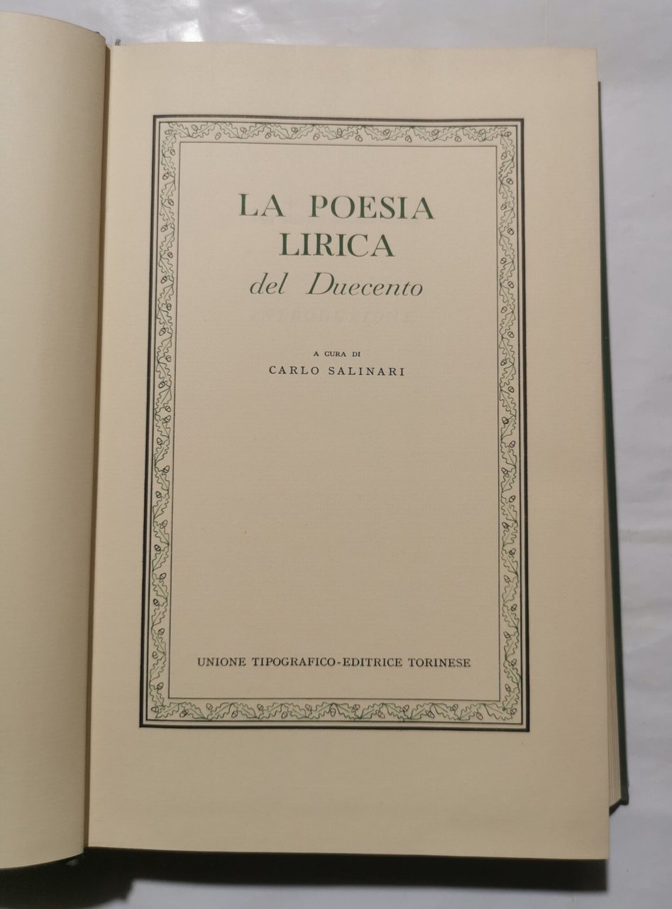 La Poesia lirica del Duecento
