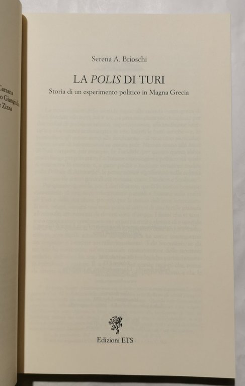 La Polis di Turi - Storia di un esperimento politico …