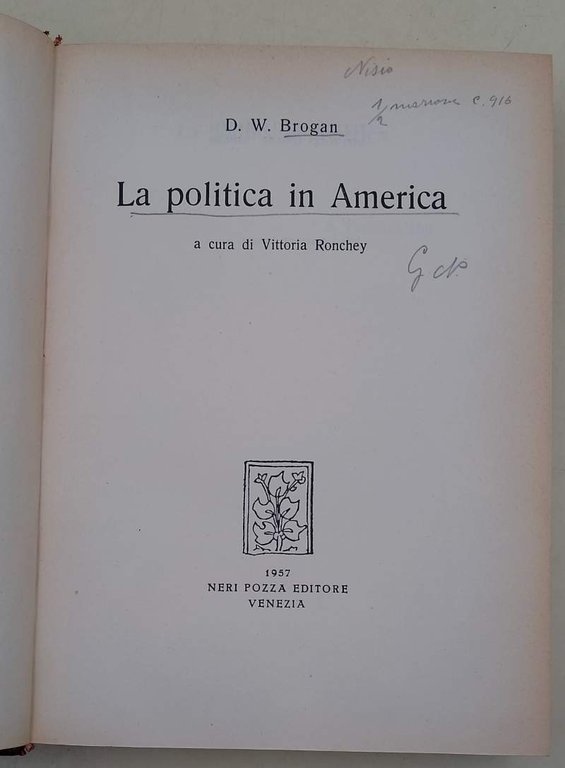 LA POLITICA IN AMERICA(1957)