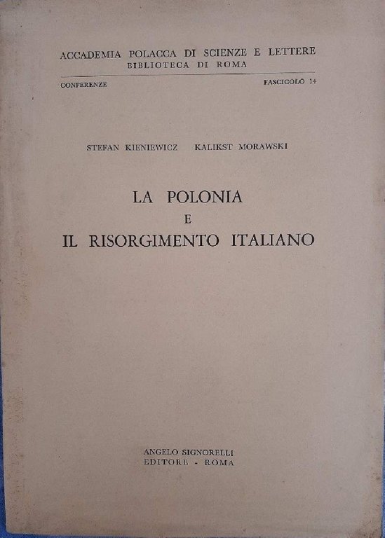 LA POLONIA E IL RISORGIMENTO ITALIANO(1960)