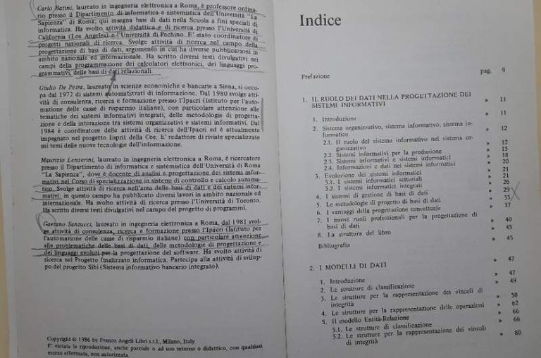 LA PROGETTAZIONE CONCETTUALE DEI DATI(1986)
