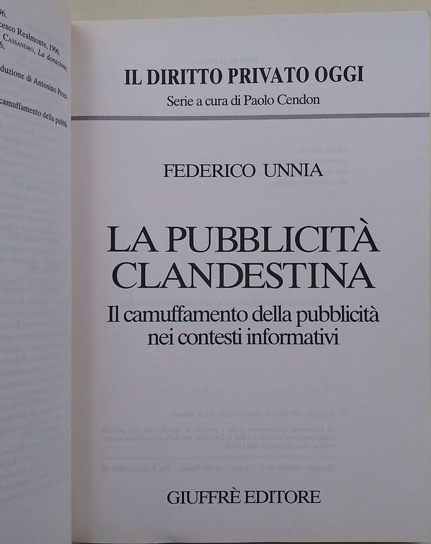 La pubblicita' clandestina-Il camuffamento della pubblicita' nei contesti informativi