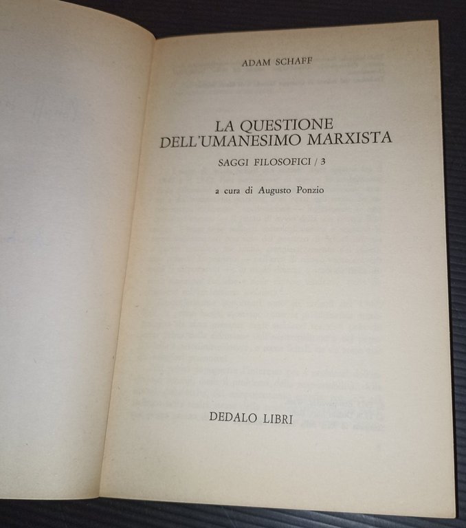 La questione dell'umanesimo marxista-saggi filosofici /3