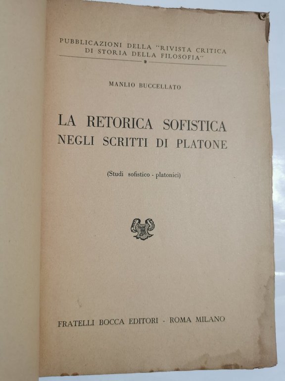 La retorica sofistica negli scritti di Platone