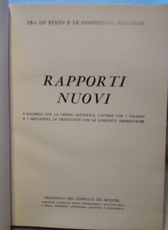 LA REVISIONE DEL CONCORDATO-UN ACCORDO DI LIBERTA'(1984)