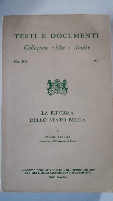 LA RIFORMA DELLO STATO BELGA(1978)