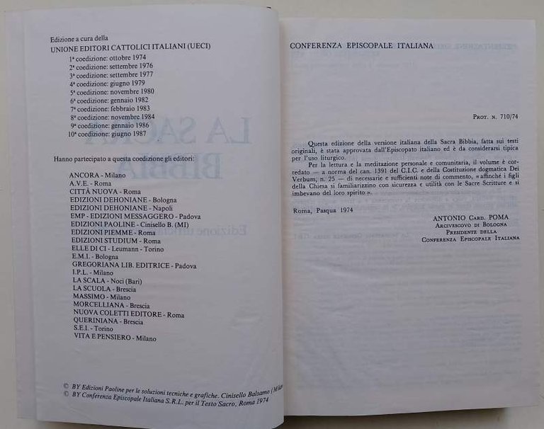 LA SACRA BIBBIA-EDIZIONE UFFICIALE DELLA CEI(1987)
