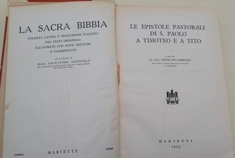 LA SACRA BIBBIA-LE EPISTOLE PASTORALI DI S.PAOLO E TIMOTEO E …