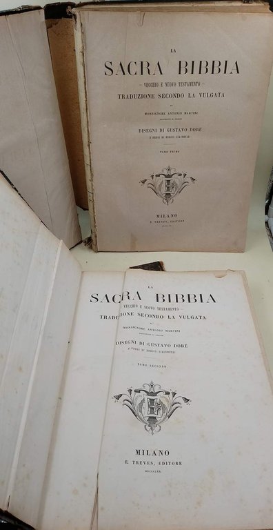 LA SACRA BIBBIA-VECCHIO E NUOVO TESTAMENTO- 2 VOLL. ( 1870)