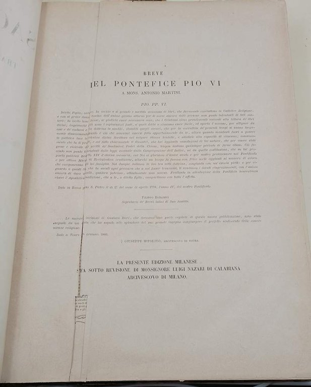 LA SACRA BIBBIA-VECCHIO E NUOVO TESTAMENTO- 2 VOLL. ( 1870)