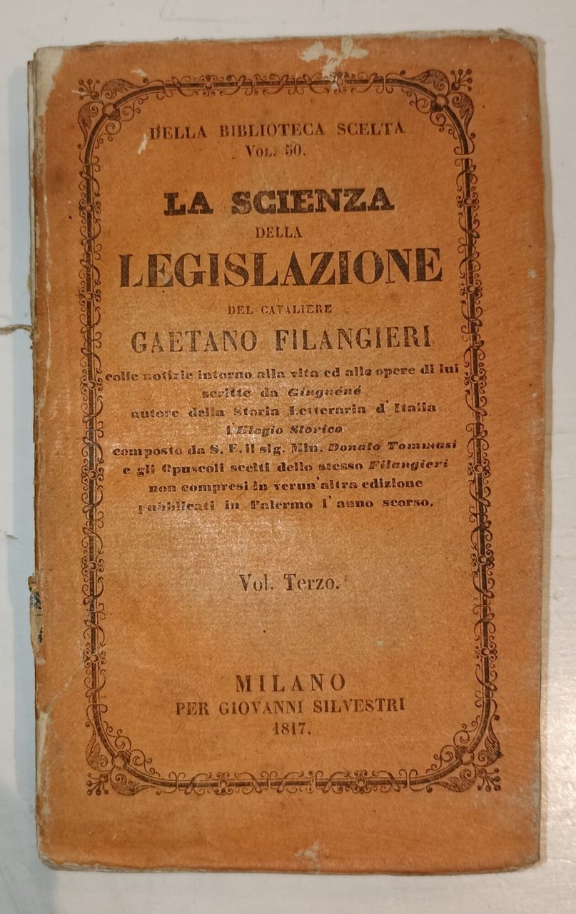La scienza della legislazione vol.III | Immagine principale