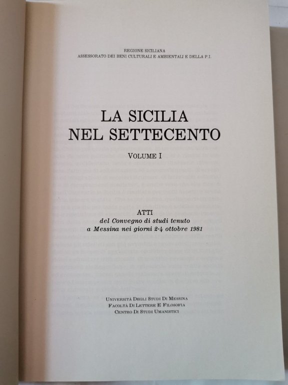La Sicilia nel settecento - Atti del Convegno di studi …