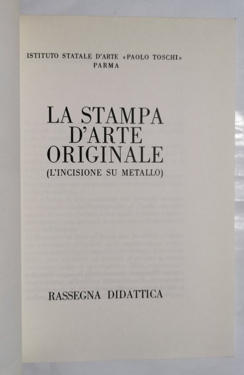 La stampa d'arte originale ( L'incisione su metallo )